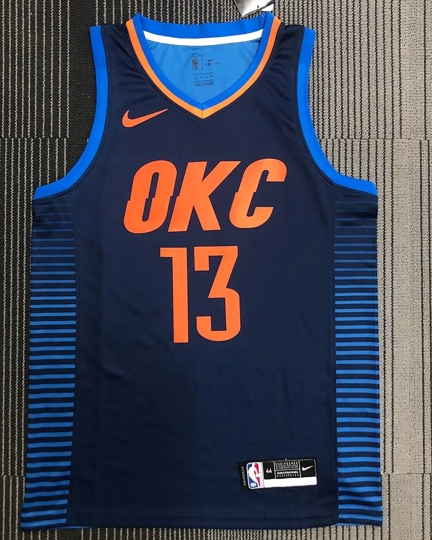 Camisola NBA Oklahoma City Thunder Paul George #13 Edição Especial Azul