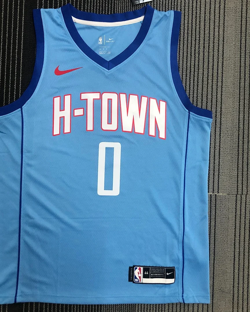 Camisola NBA Houston Rockets Russell Westbrook #0 Edição Especial Azul 2021