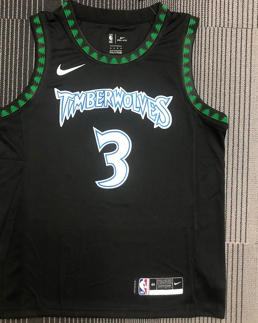 Camisola NBA Minnesota Timberwolves Stephon Marbury #3 Retro Preta 2018