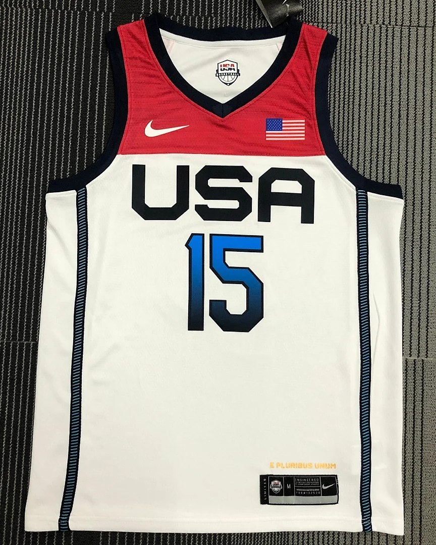 Camisola Retro Seleção dos Estados Unidos de Basquetebol 2021 Principal Devin Booker #15