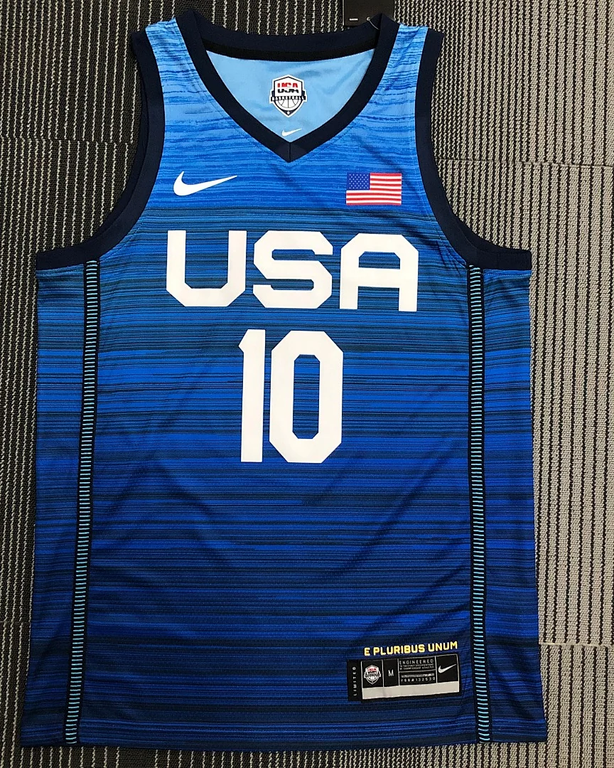 Camisola Retro Seleção dos Estados Unidos de Basquetebol 2021 Alternativa Jayson Tatum #10