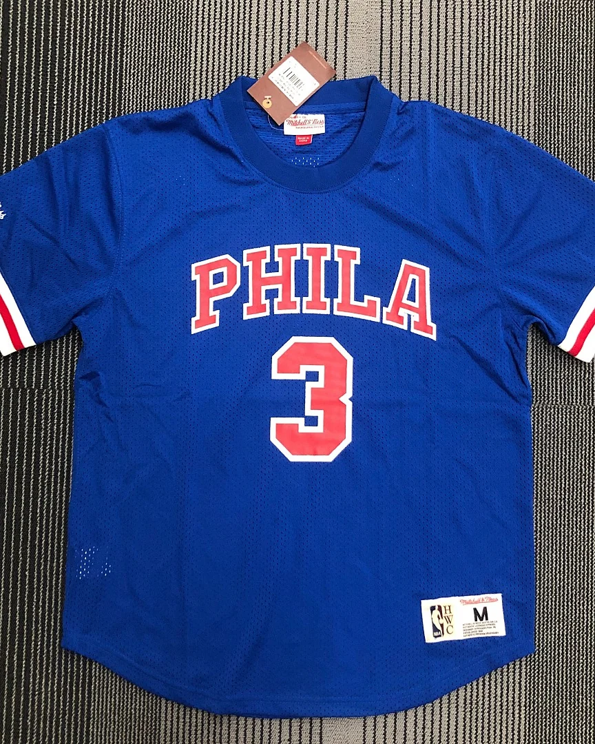 Camisola de Treino NBA Philadelphia 76ers Allen Iverson #3 Retro Mitchell & Ness Azul