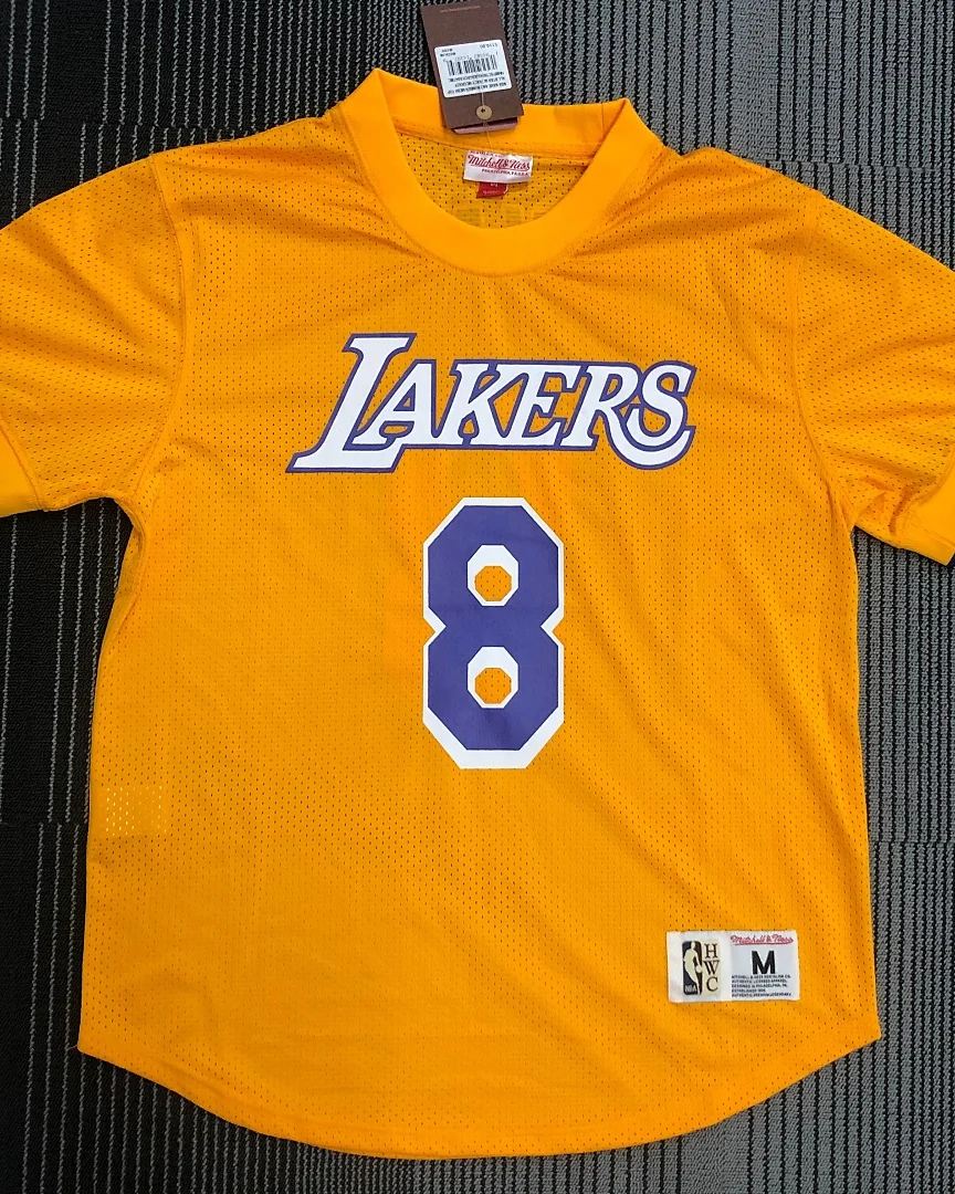 Camisola de Treino NBA Los Angeles Lakers Kobe Bryant #8 Retro Mitchell & Ness Amarela