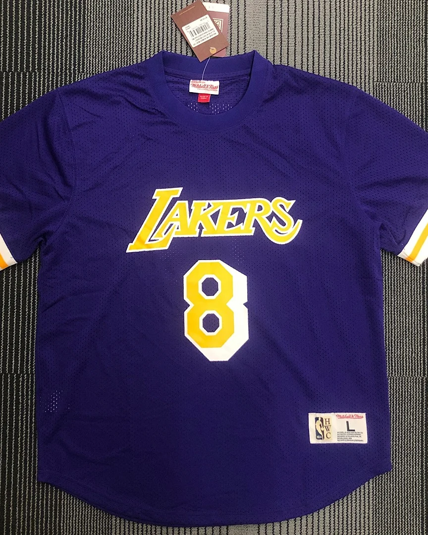 Camisola de Treino NBA Los Angeles Lakers Kobe Bryant #8 Retro Mitchell & Ness Roxa