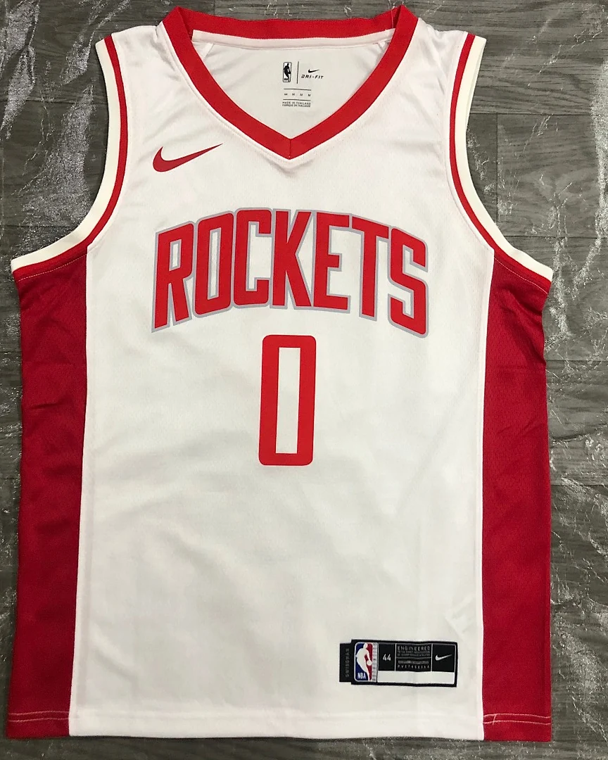 Camisola NBA Houston Rockets Russell Westbrook #0 Branca 2021