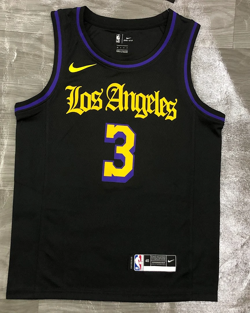 Camisola NBA Los Angeles Lakers Anthony Davis #3 Latin Nights Preta