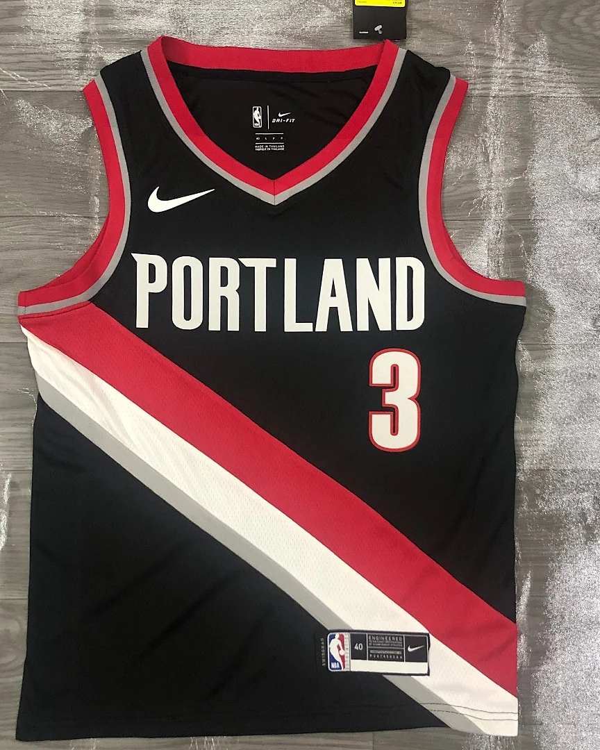 Camisola NBA Portland Trail Blazers CJ McCollum #3 Preta 2021