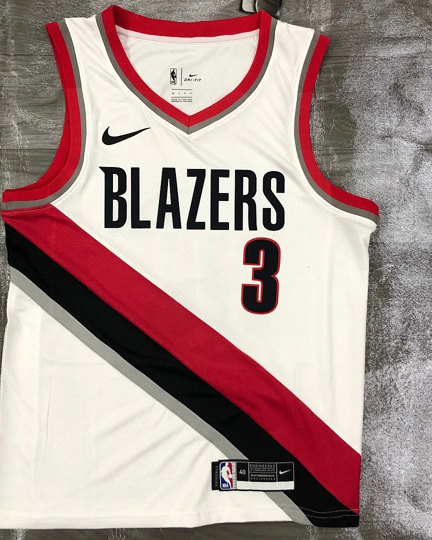 Camisola NBA Portland Trail Blazers CJ McCollum #3 Branca 2021
