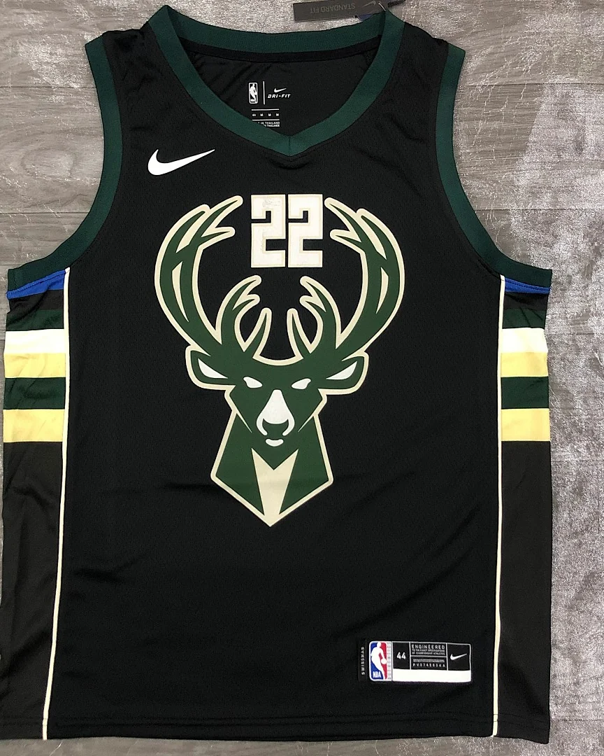 Camisola NBA Milwaukee Bucks Khris Middleton #22 Edição Especial Preta
