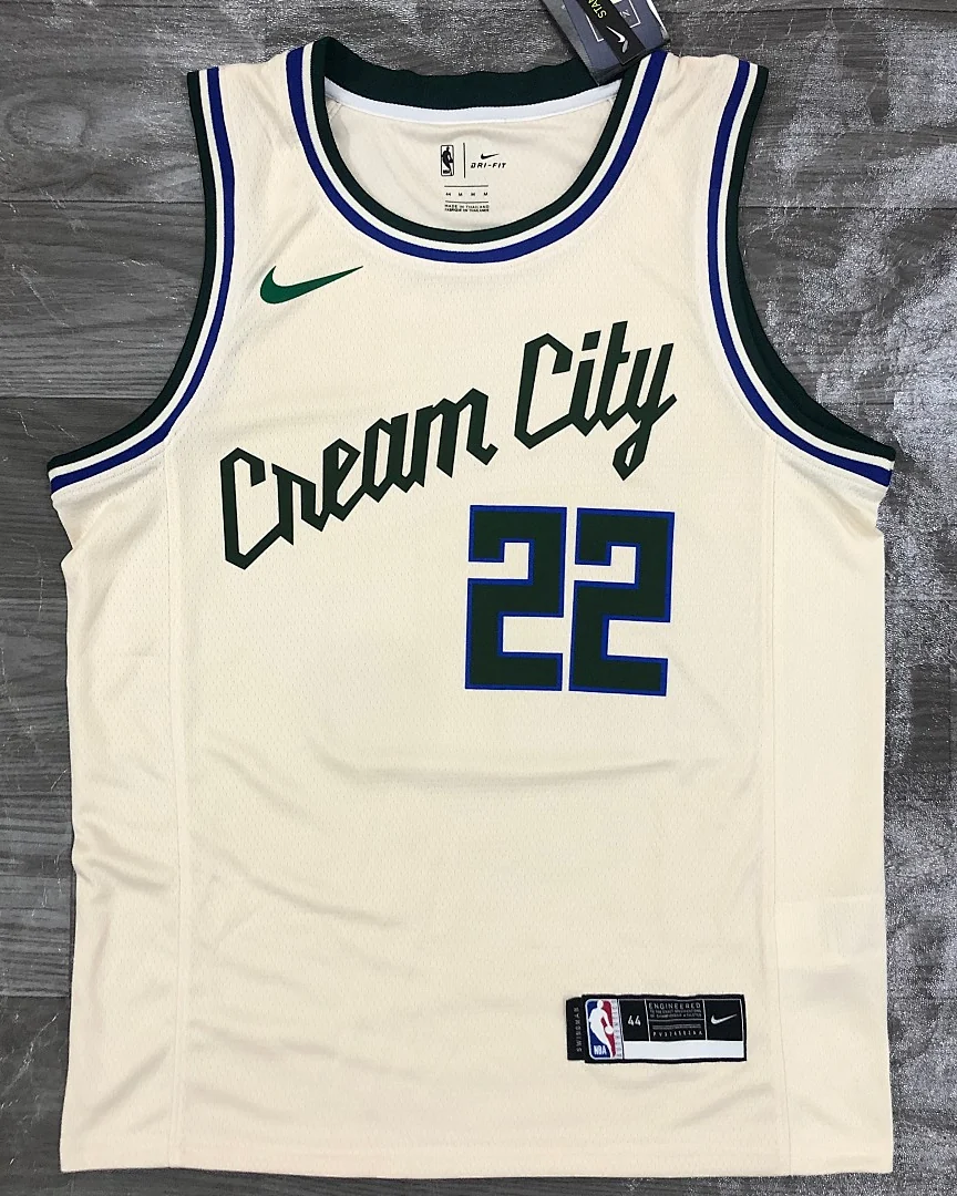Camisola NBA Milwaukee Bucks Khris Middleton #22 Edição Especial Branca