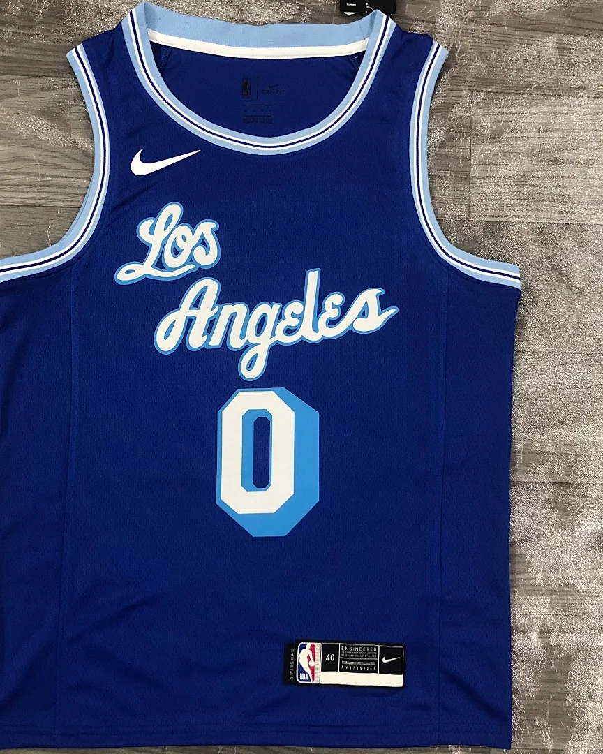 Camisola NBA Los Angeles Lakers Kyle Kuzma #0 Retro Azul 2021