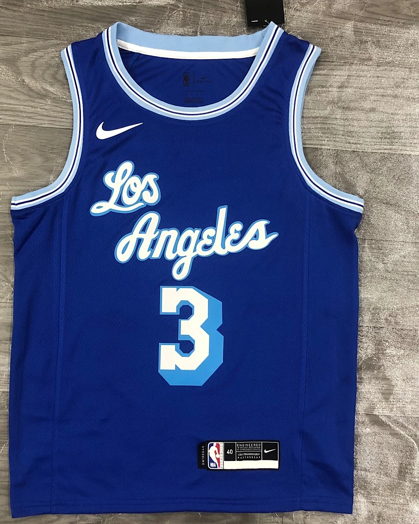 Camisola NBA Los Angeles Lakers Anthony Davis #3 Retro Azul 2021
