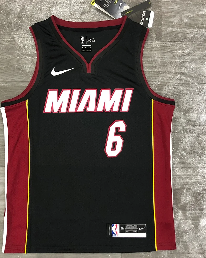 Camisola NBA Miami Heat LeBron James #6 Preta