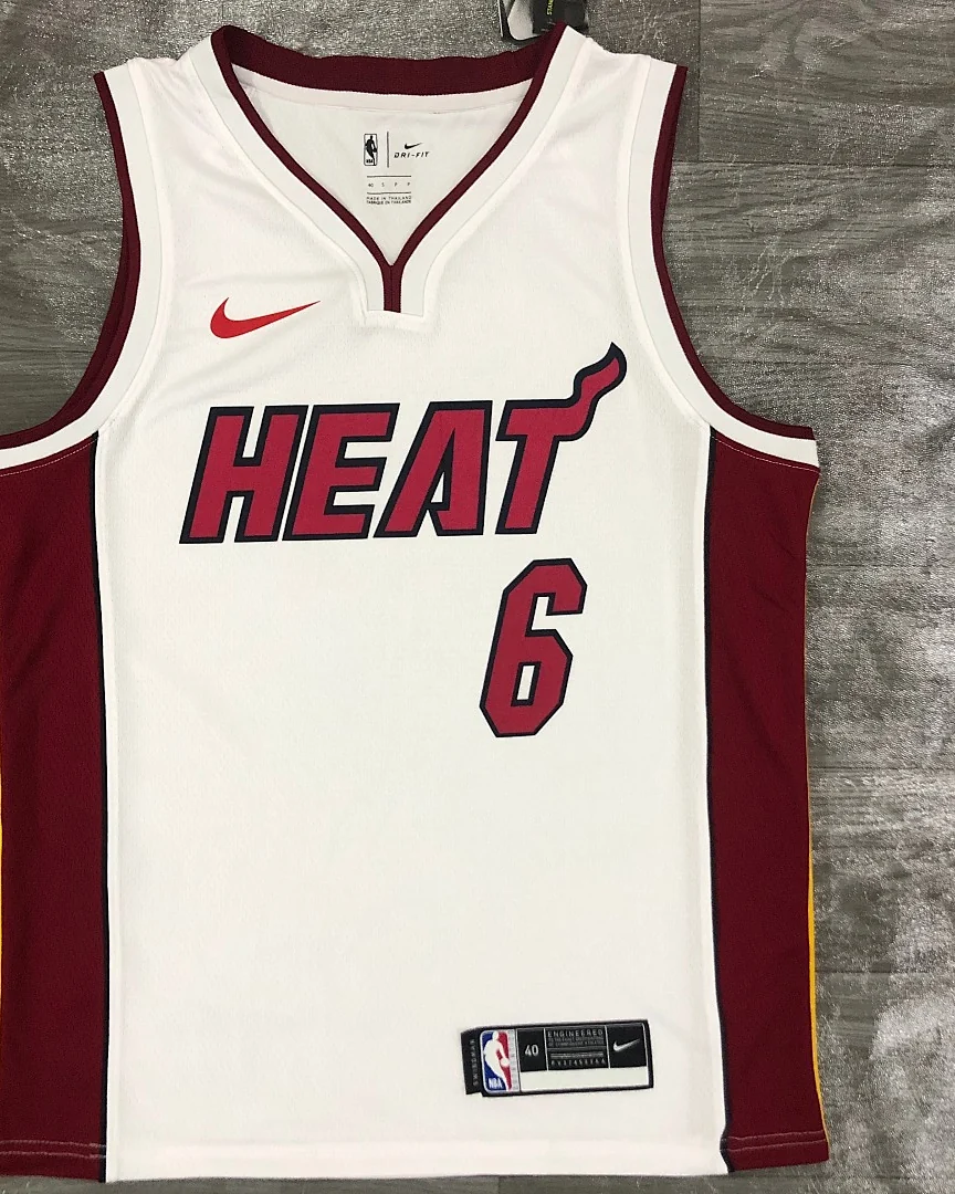 Camisola NBA Miami Heat LeBron James #6 Branca