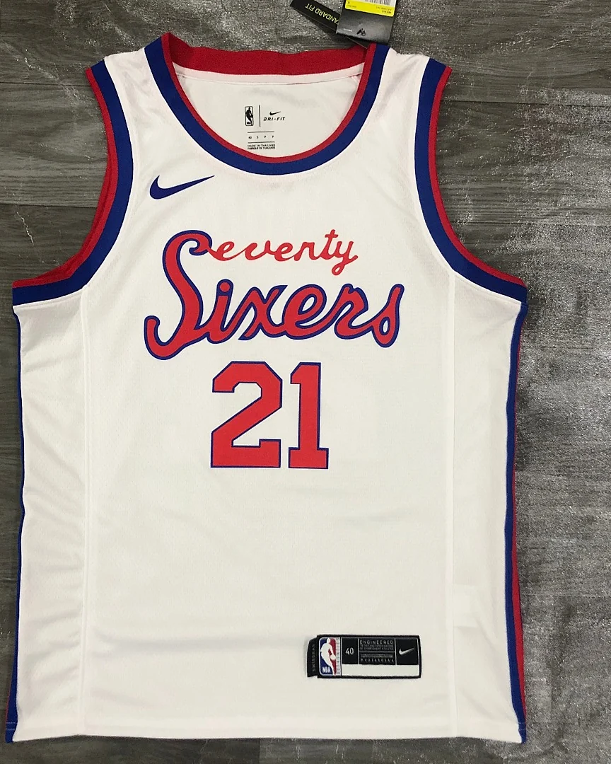 Camisola NBA Philadelphia 76ers Joel Embiid #21 Retro Edição Especial 2021