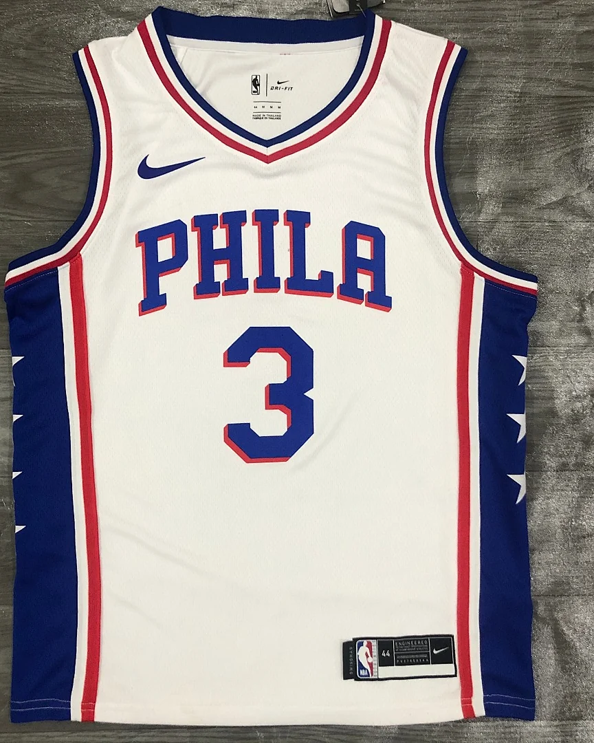 Camisola NBA Philadelphia 76ers Allen Iverson #3 Branca