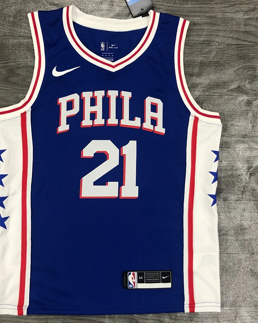 Camisola NBA Philadelphia 76ers Joel Embiid #21 Azul