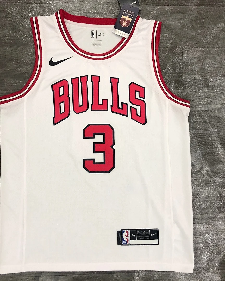 Camisola NBA Chicago Bulls Dwyane Wade #3 Branca