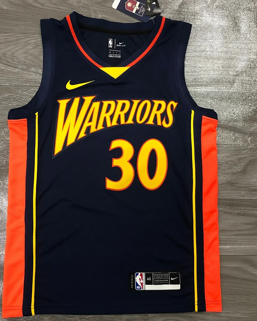 Camisola NBA Golden State Warriors Stephen Curry #30 Azul-Marinho