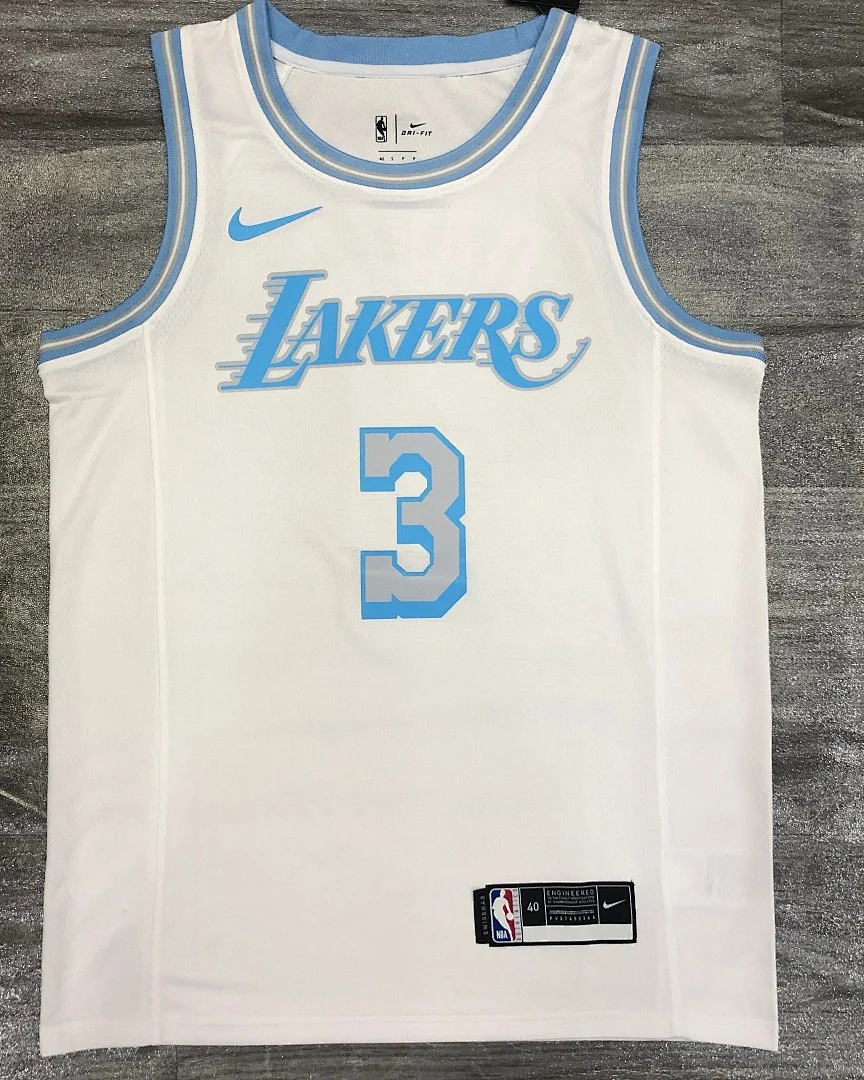 Camisola NBA Los Angeles Lakers Anthony Davis #3 Retro Branca 2021