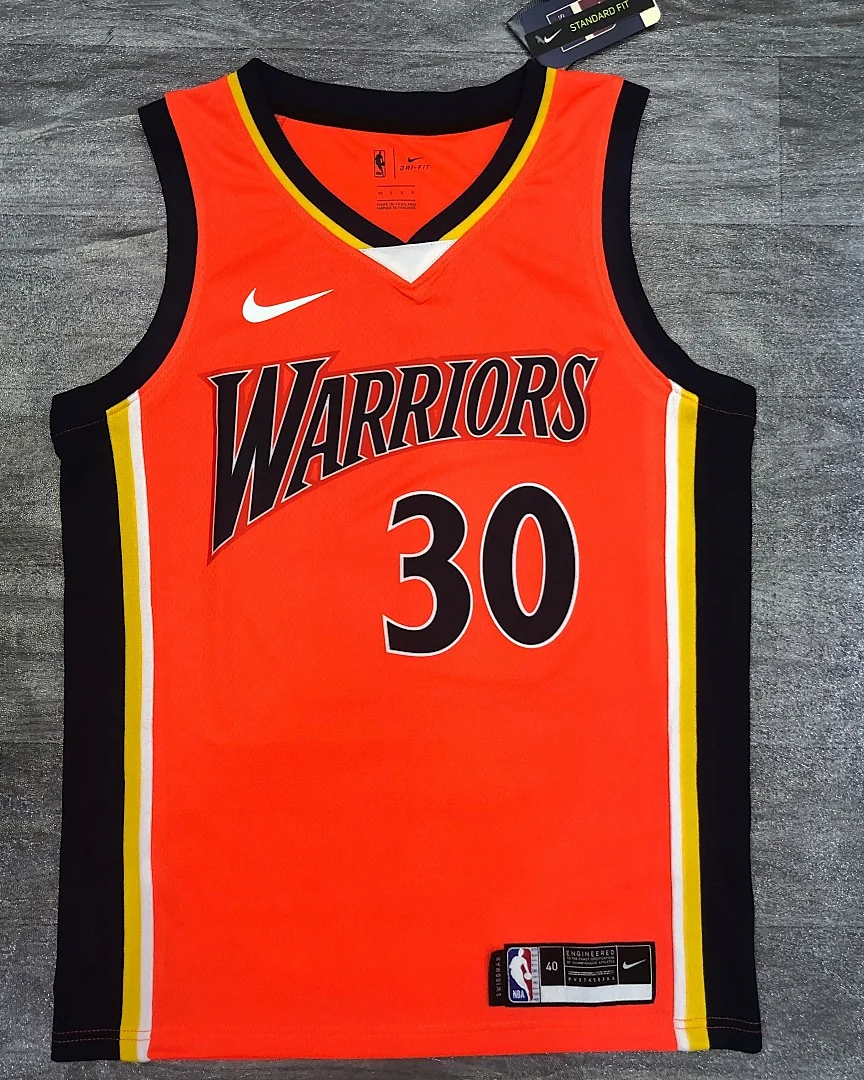 Camisola NBA Golden State Warriors Stephen Curry #30 Edição Especial Laranja