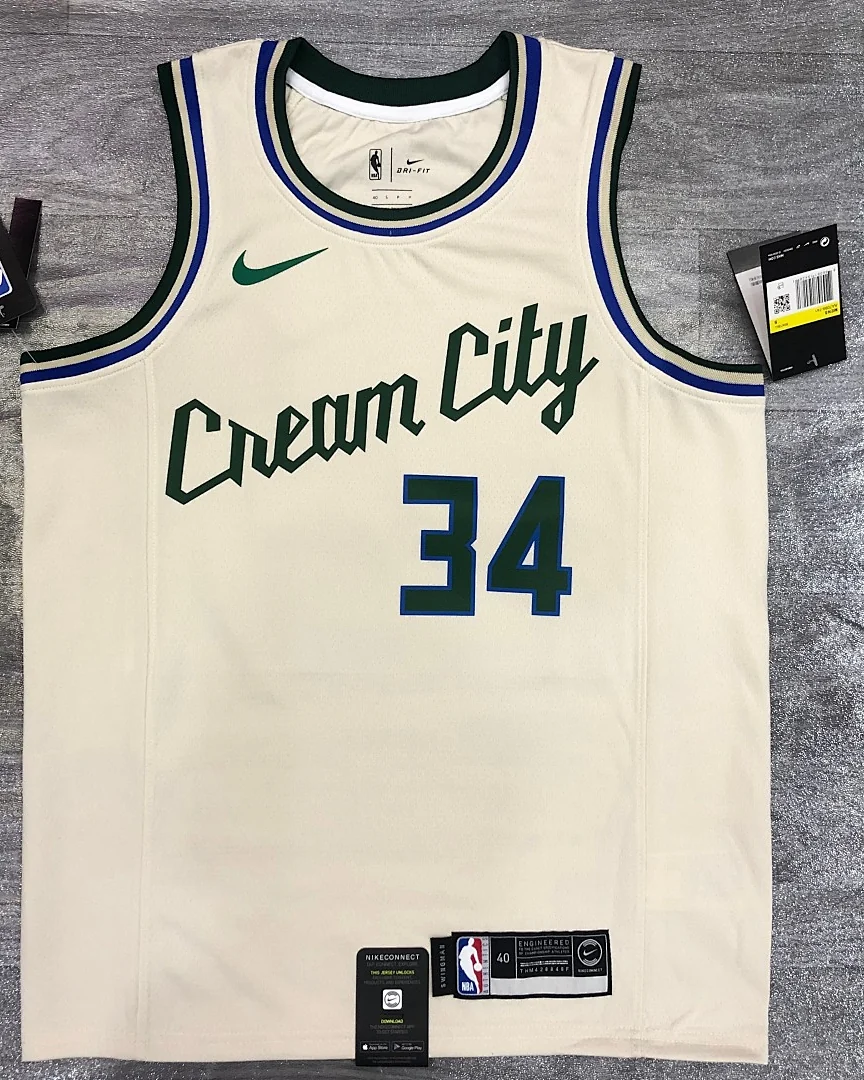 Camisola NBA Milwaukee Bucks Giannis Antetokounmpo #34 Edição Especial Branca