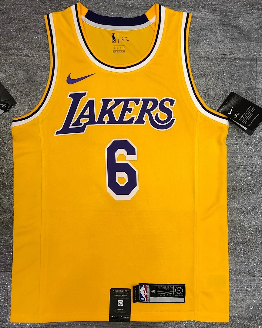 Camisola NBA Los Angeles Lakers LeBron James #6 Amarela