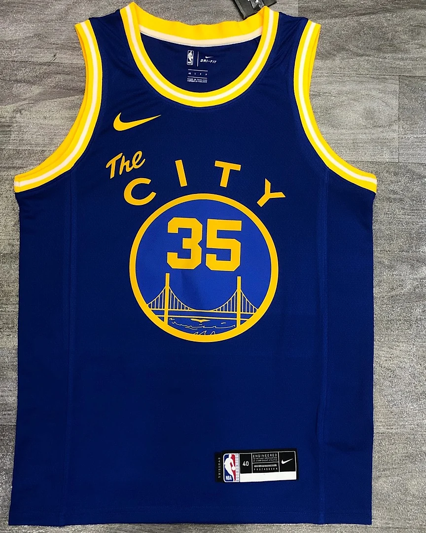 Camisola NBA Golden State Warriors Kevin Durant #35 Edição Especial Azul 2021