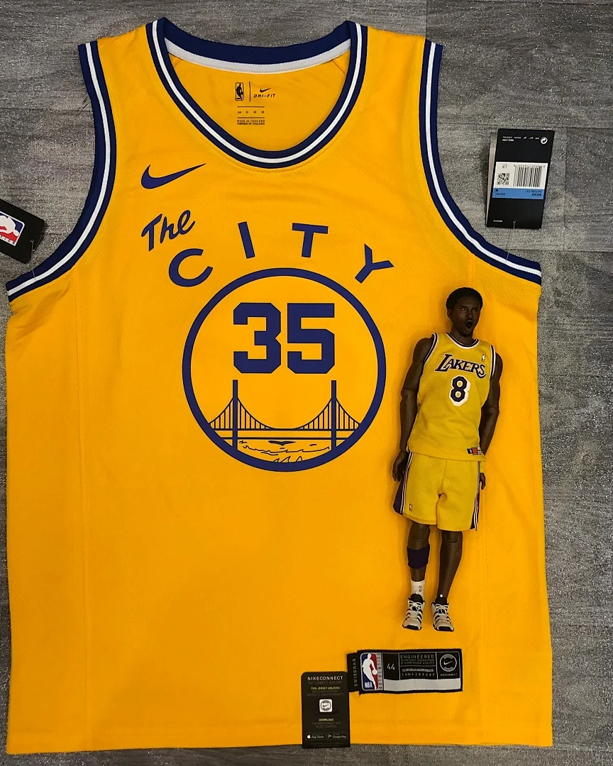 Camisola NBA Golden State Warriors Kevin Durant #35 Edição Especial Amarela