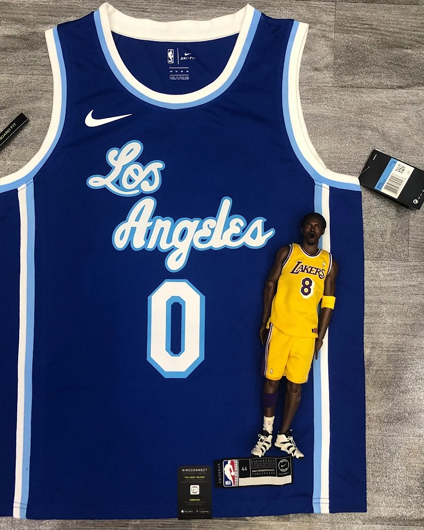 Camisola NBA Los Angeles Lakers Kyle Kuzma #0 Latin Nights Azul