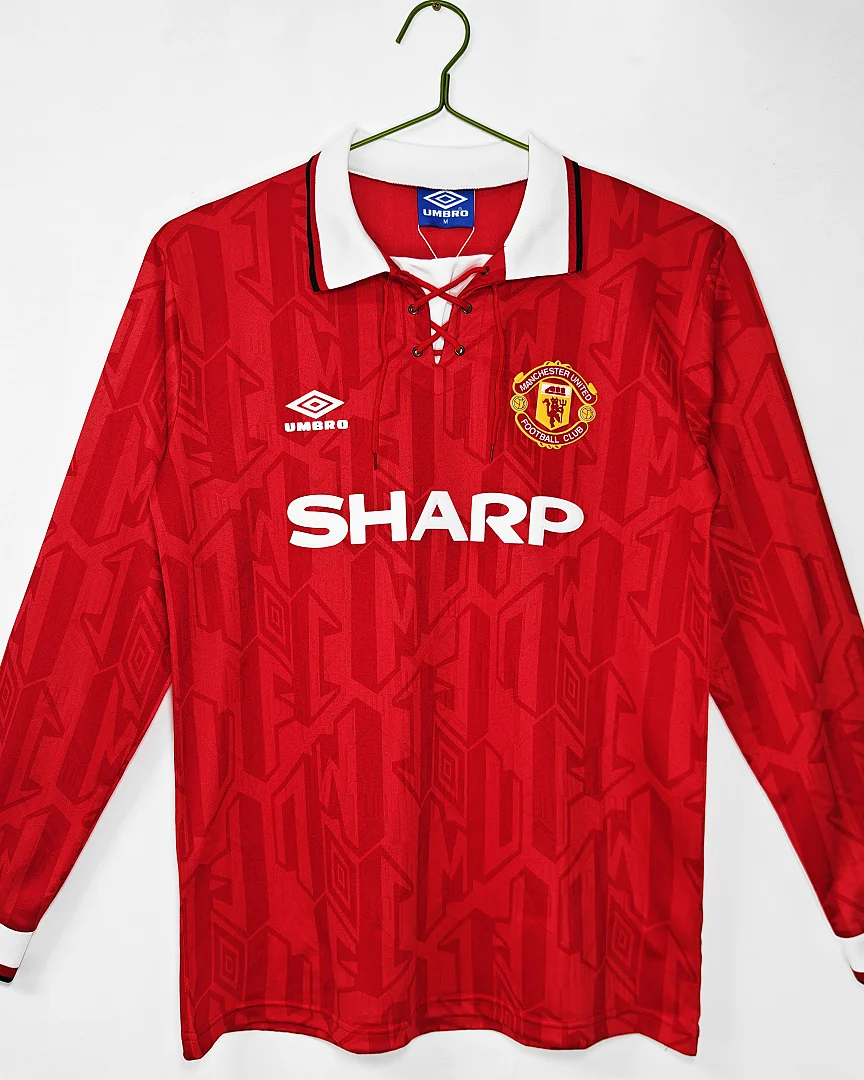Camisola Retro Manchester United 1992/94 Principal Manga Comprida
