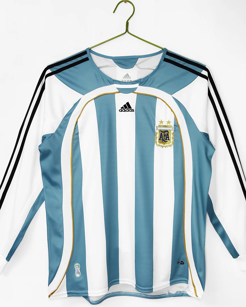 Camisola Retro Argentina 2006 Principal Manga Comprida