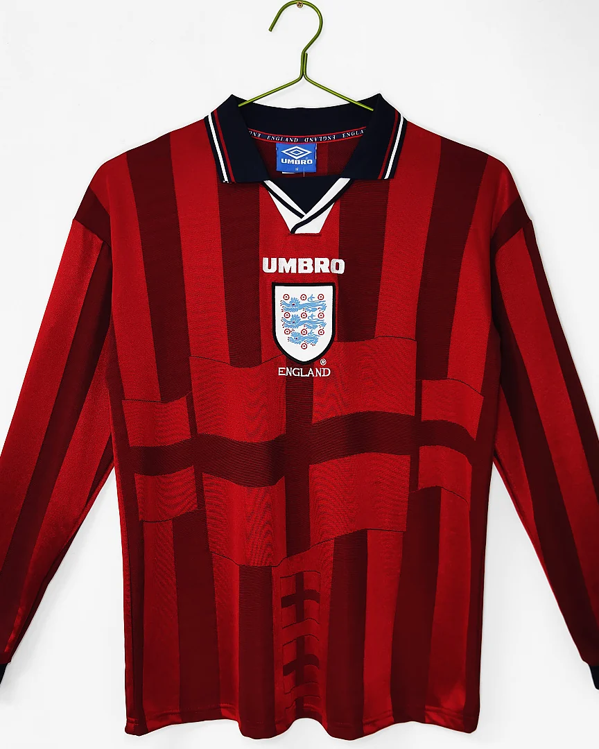 Camisola Retro Inglaterra 1998 Alternativa Manga Comprida