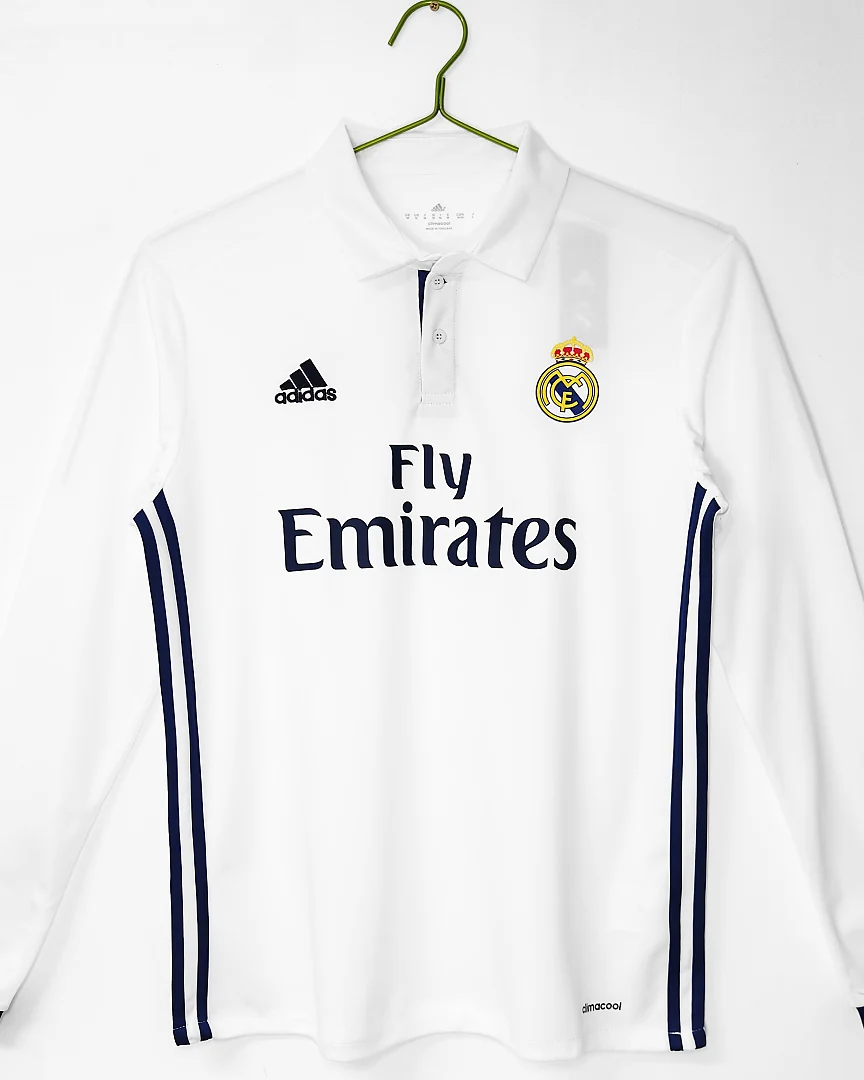 Camisola Retro Real Madrid 16/17 Principal Manga Comprida