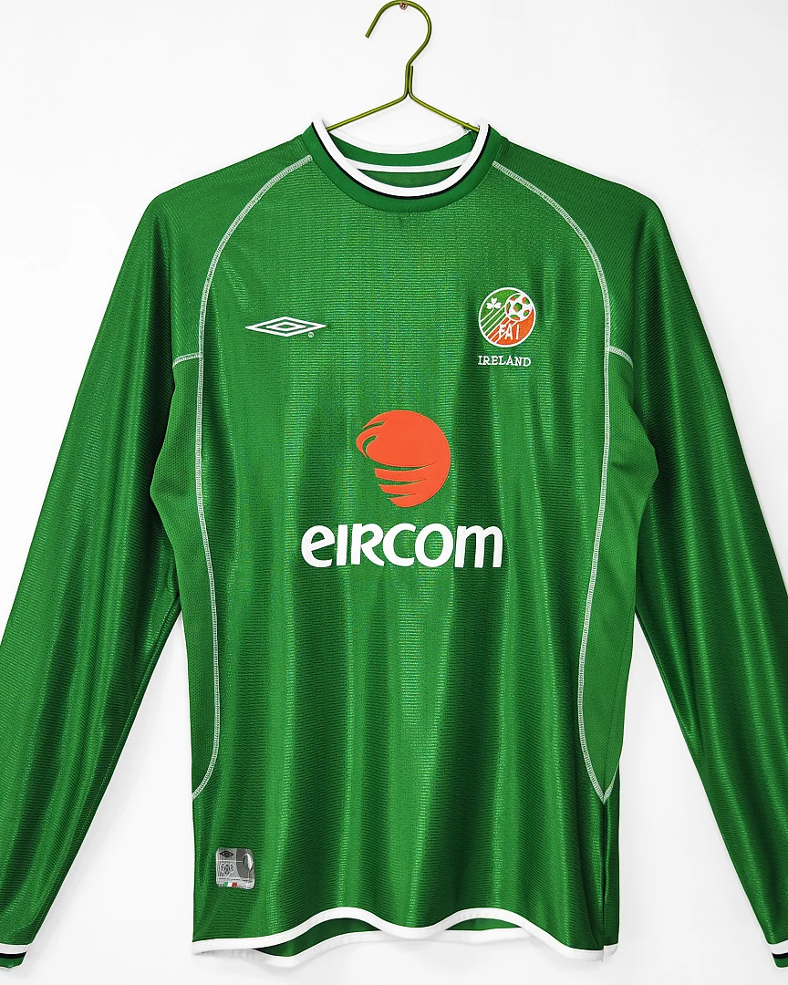 Camisola Retro Irlanda 2002 Principal Manga Comprida
