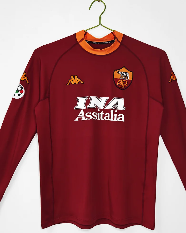 Camisola Retro AS Roma 2001/02 Manga Comprida