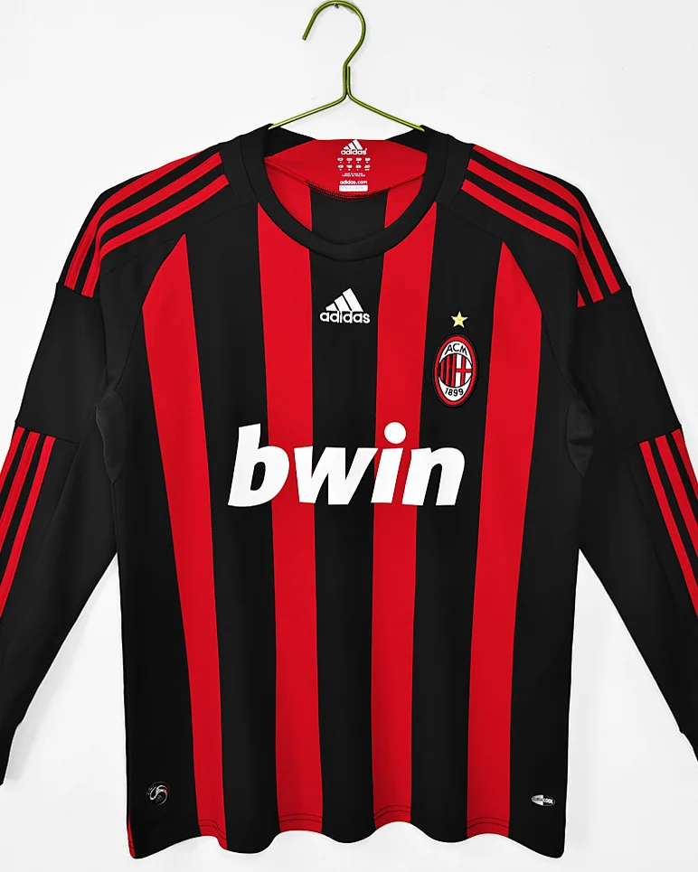 Camisola Retro AC Milan 08/09 Principal Manga Comprida