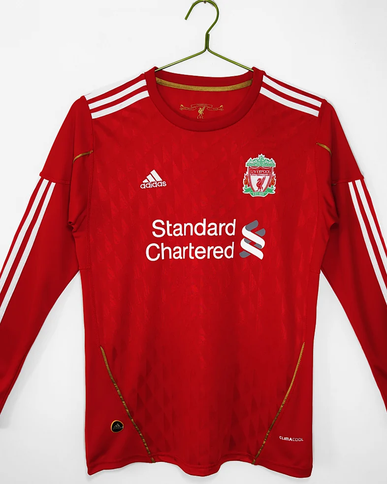 Camisola Retro Liverpool 10/11 Principal Manga Comprida