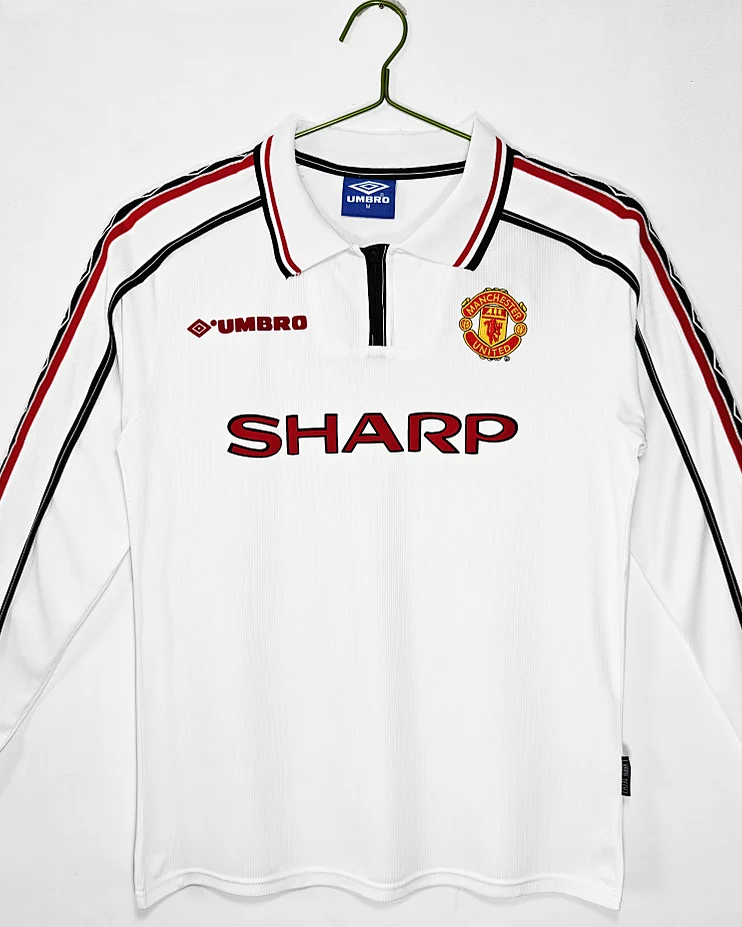 Camisola Retro Manchester United 1998/99 Alternativa Manga Comprida