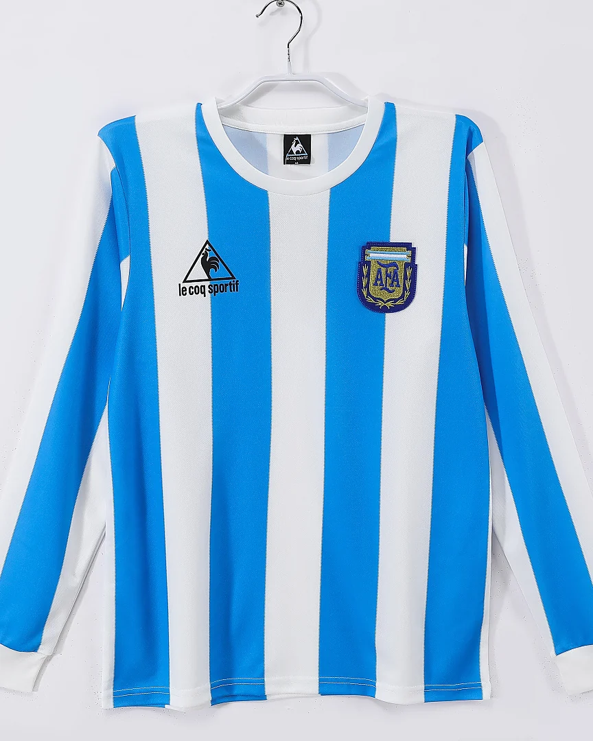 Camisola Retro Argentina 1986 Principal Manga Comprida