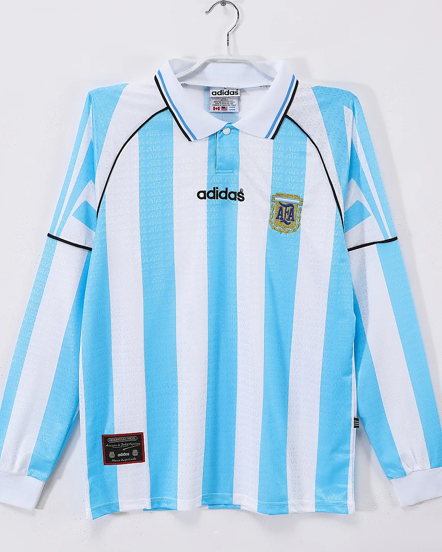 Camisola Retro Argentina 1996/97 Principal Manga Comprida