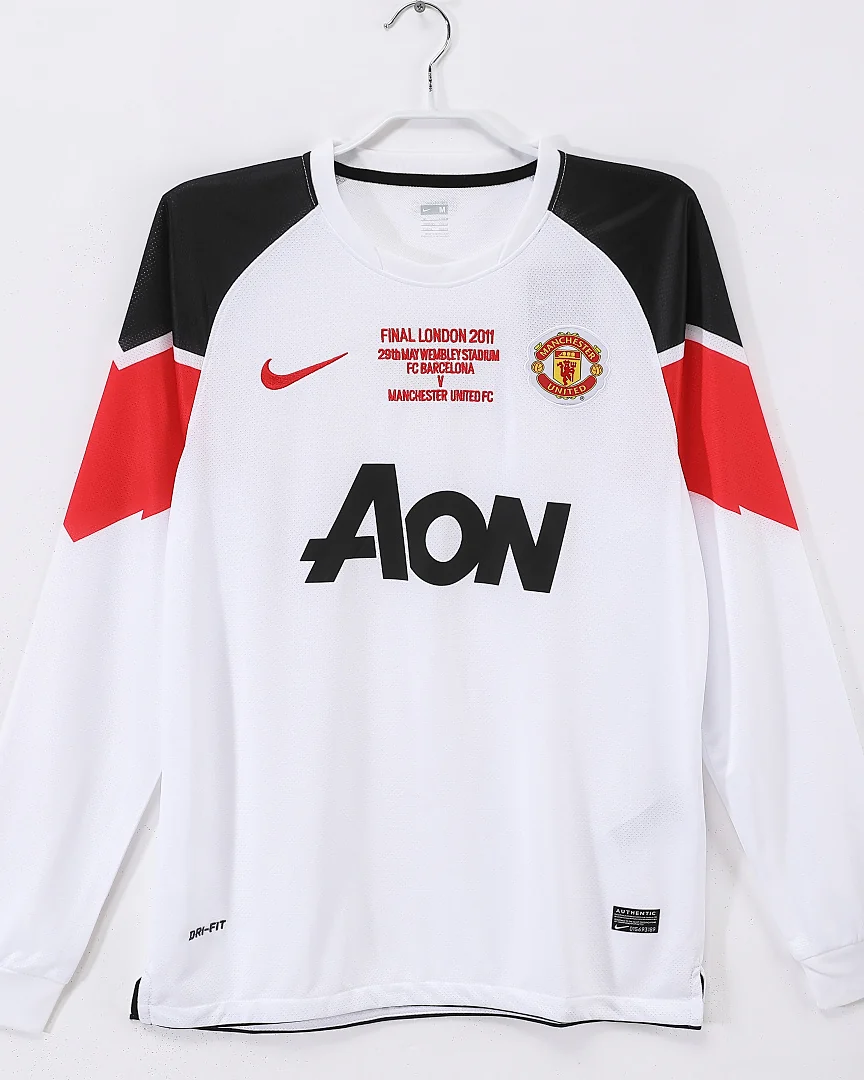 Camisola Retro Manchester United 10/11 Alternativa Manga Comprida