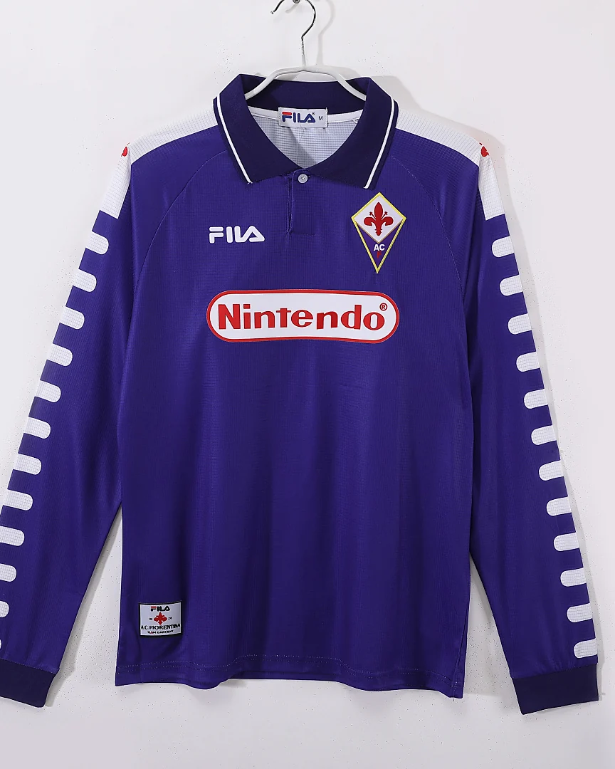 Camisola Retro Fiorentina 1998/99 Principal Manga Comprida