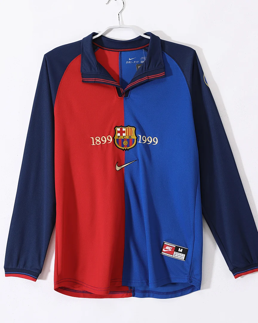 Camisola Retro Barcelona 1999/00 Edição Especial Manga Comprida