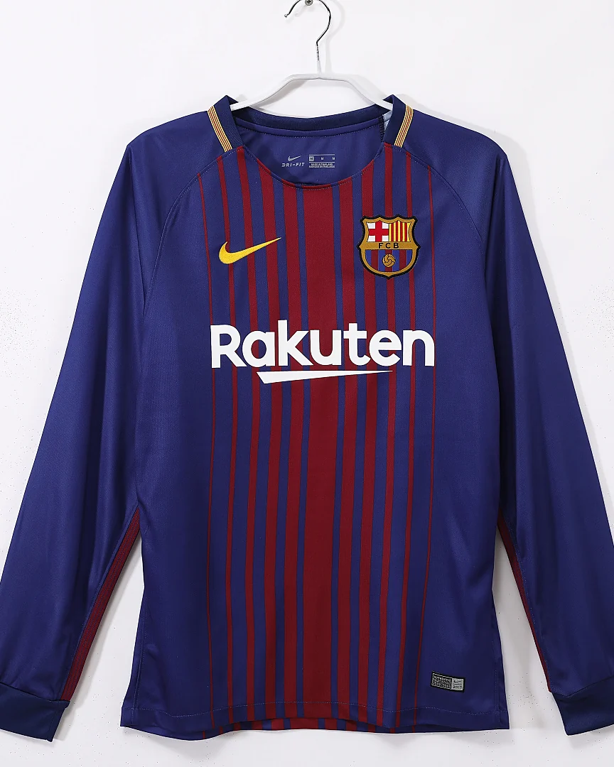 Camisola Retro Barcelona 17/18 Principal Manga Comprida