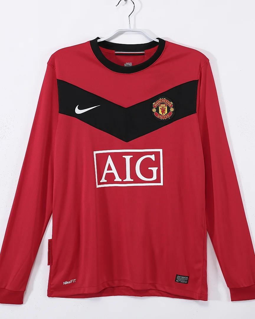 Camisola Retro Manchester United 2010 Principal Manga Comprida