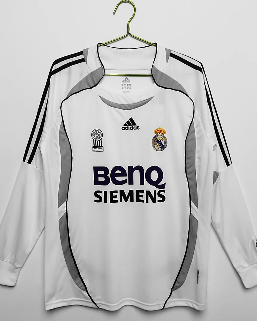 Camisola Retro Real Madrid 06/07 Principal Manga Comprida