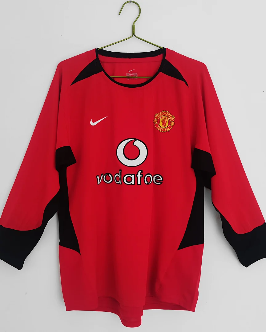 Camisola Retro Manchester United 2002/04 Principal Manga Comprida