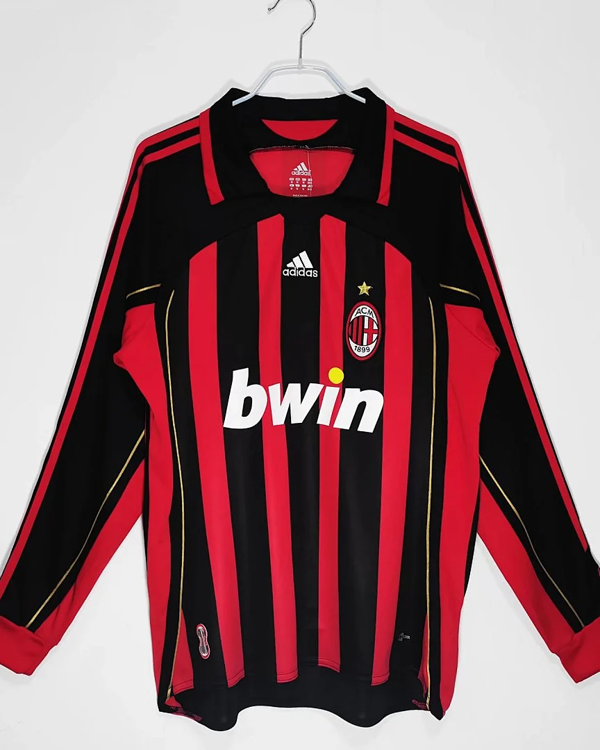 Camisola Retro AC Milan 06/07 Principal Manga Comprida