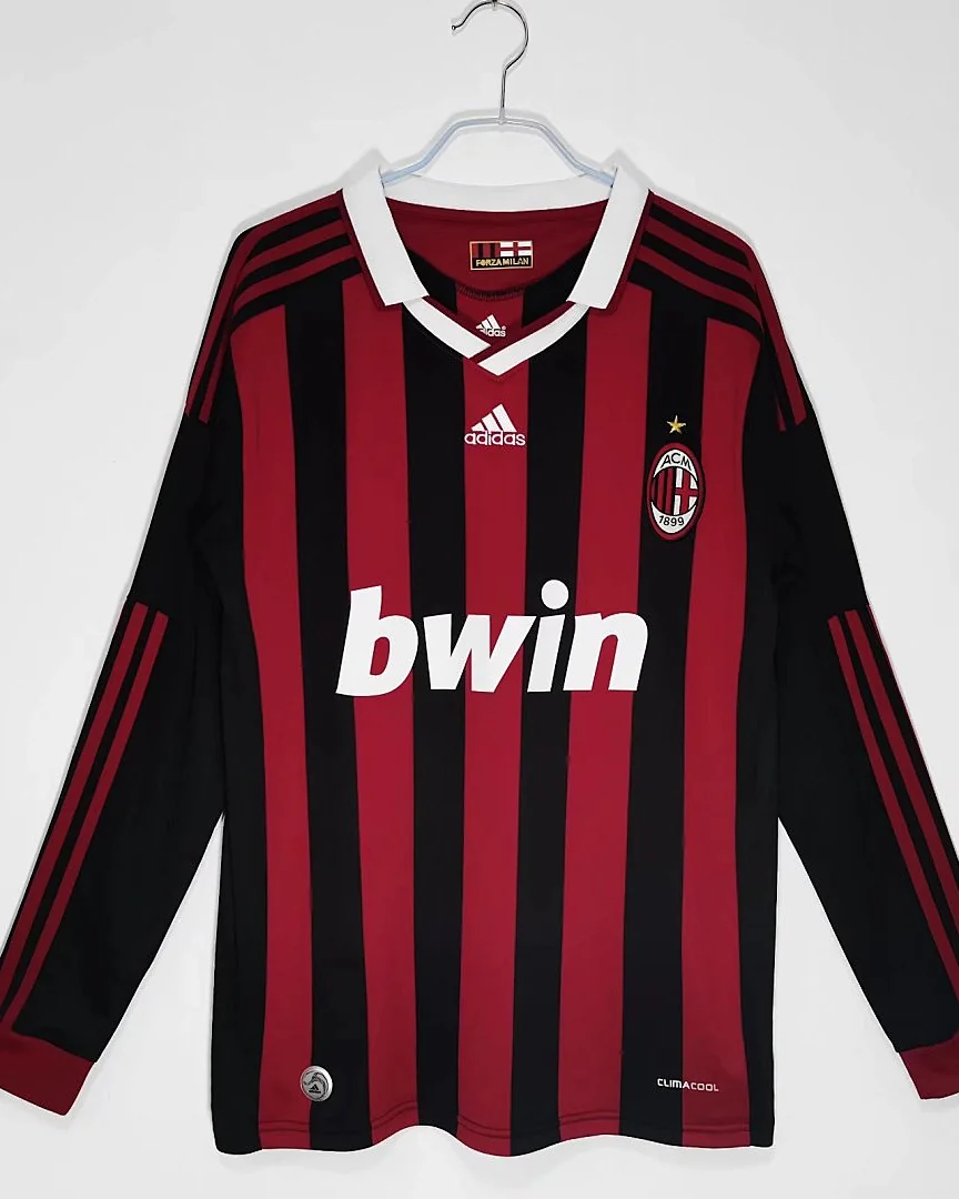 Camisola Retro AC Milan 09/10 Principal Manga Comprida